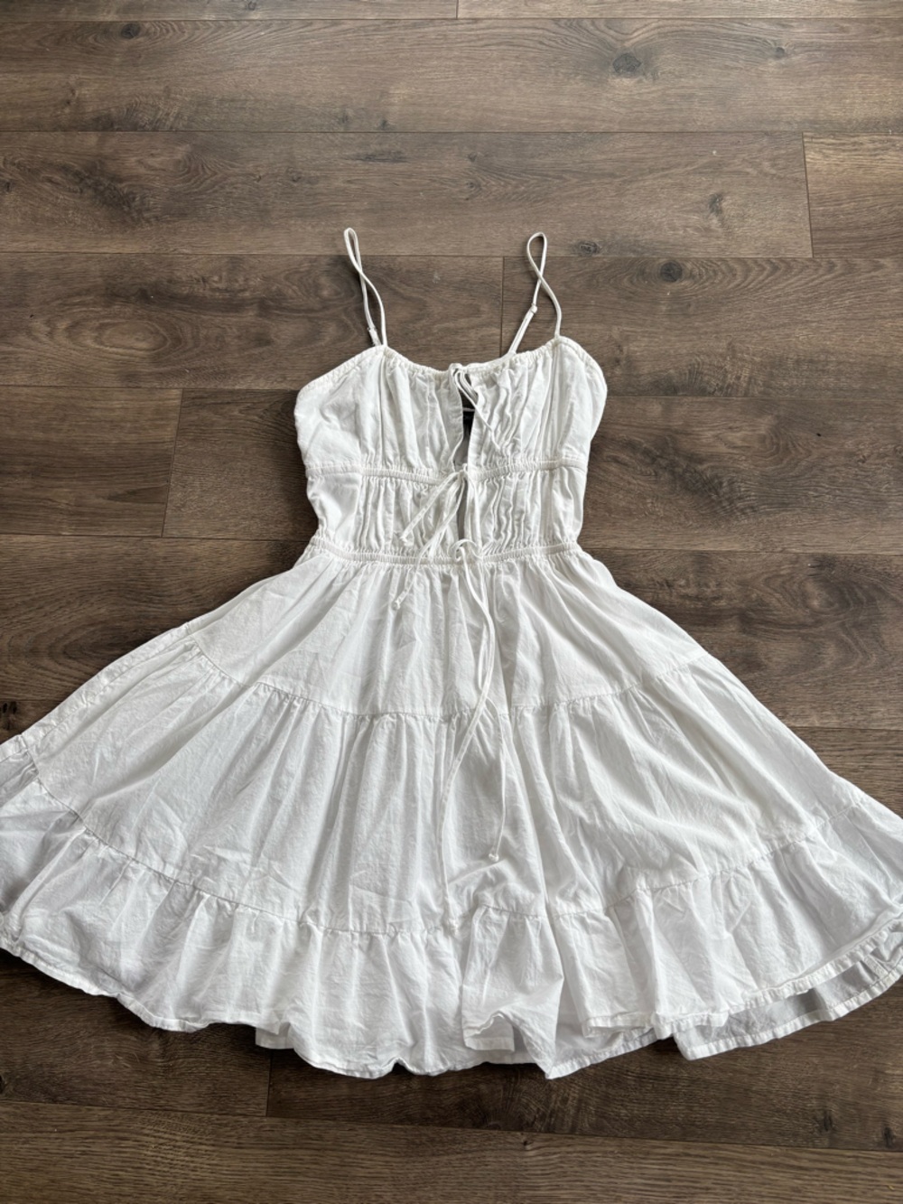 White Flowy Mini Dress For Vacation